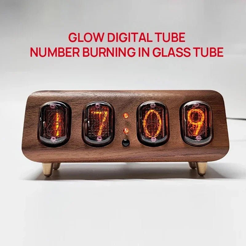 Retro Nixie Tube Style Digital Clock Nordic LED Table Clock with Bluetoo... — View 3