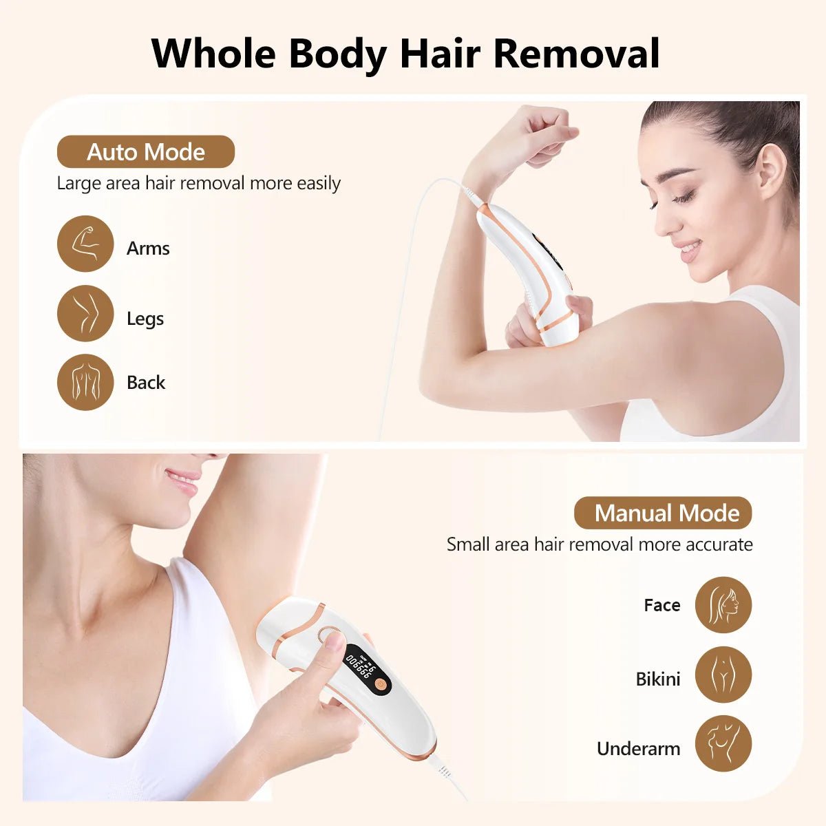 IPL Epilator 999000 Flashes Laser Hair Removal Painless Ice Cooling Men ... — View 5