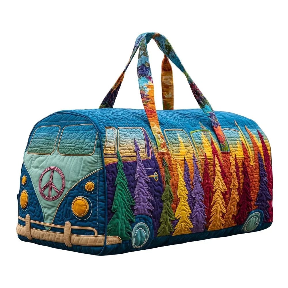 3D Frog Pattern Quilted Duffle Bag – Boho Weekender Travel Bag, Yoga Mat... — View 9