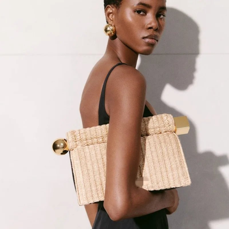 Nappa Leather Roll - Up Clutch Bag – Folding Chain Crossbody, Evening Shoulder Pouch, Designer Women's Party Bag - GiftWave.co