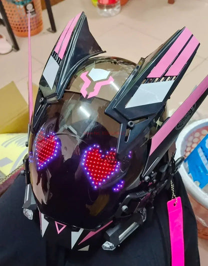 Cyberpunk Helmet Shinobi Mask: Robot Samurai Armor with LED Light — View 30