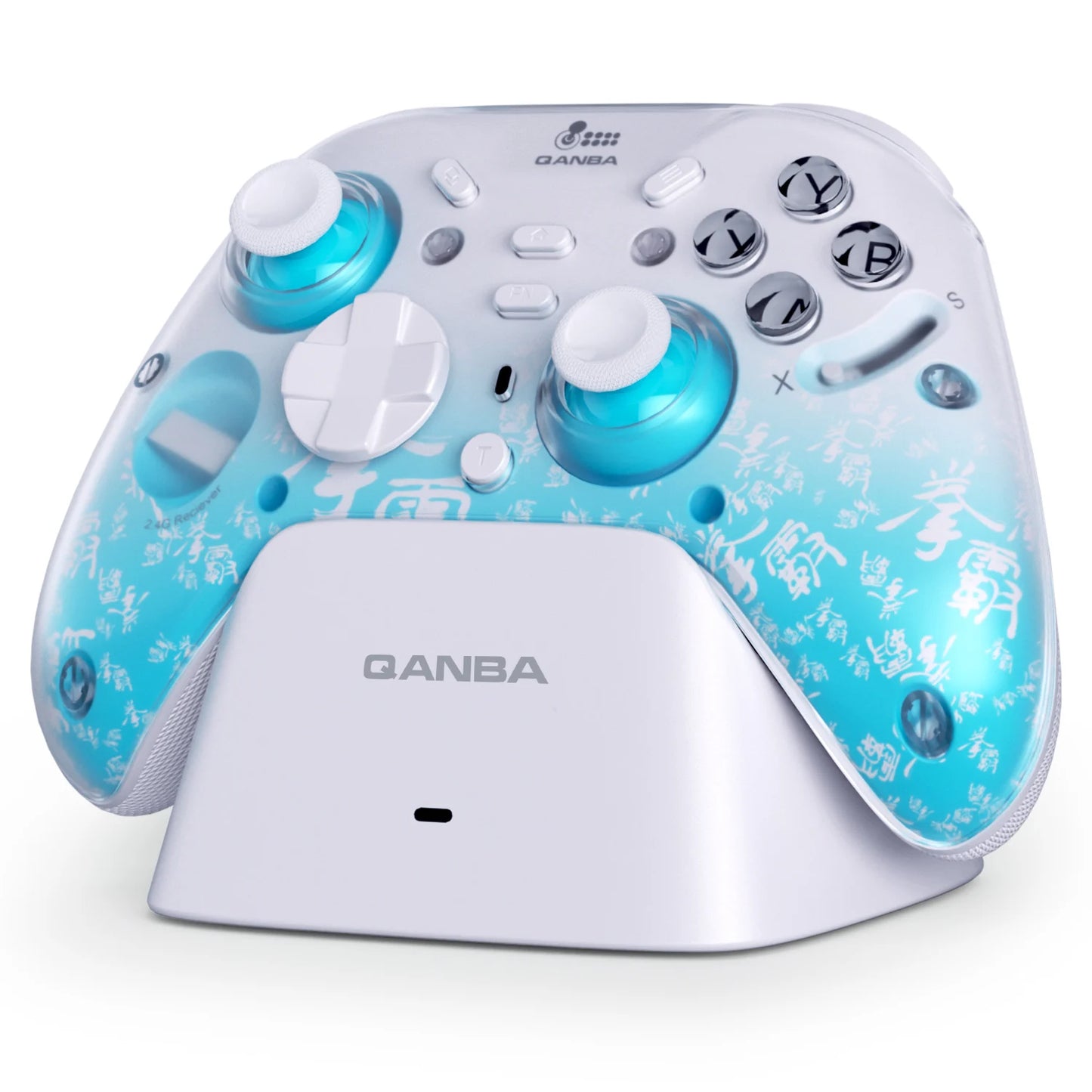QANBA Phantom Wireless Gaming Controller Tri - Mode 2.4G/Bluetooth/Wired with PC Flight Stick, RGB & Back Buttons for PC/Android/iOS/TV - GiftWave.co
