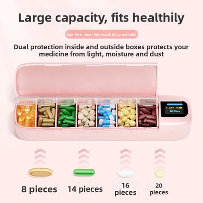 7-Day Smart Pill Box – Bluetooth Medication Organizer, LED Reminder Alar... — View 3
