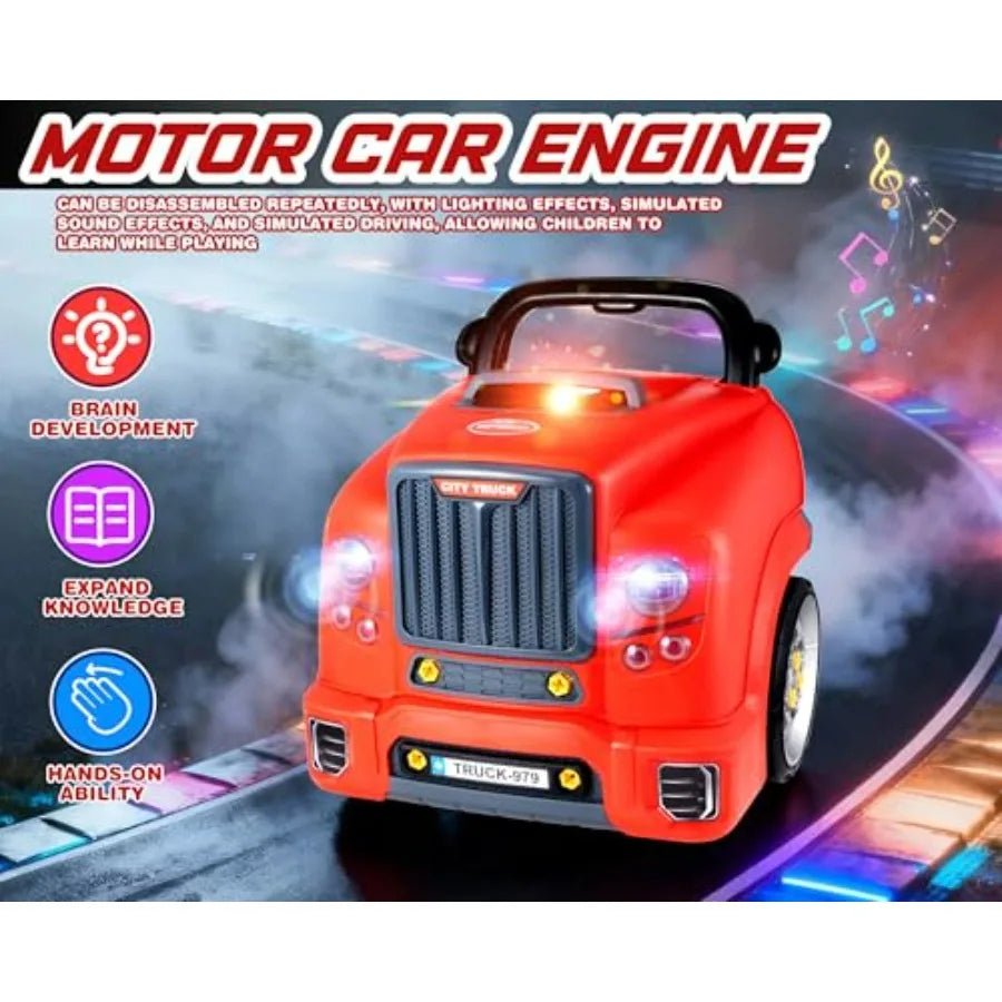 Little Mechanic: 61 - Piece Kids Truck Engine Toy Set, Educational Car Maintenance Play for Ages 3 - 5 Years| Educational STEM Workshop - GiftWave.co