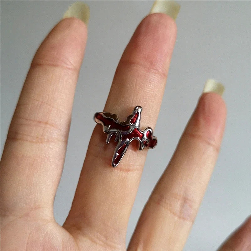 DarkAesthetic™ Gothic Cross Ring | Punk Irregular Y2K Grunge Jewelry