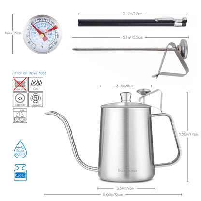 Easyworkz Gage Gooseneck Stainless Steel Pour Over Coffee Kettle - Coffe... — View 10