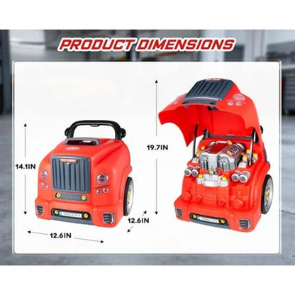 Little Mechanic: 61 - Piece Kids Truck Engine Toy Set, Educational Car Maintenance Play for Ages 3 - 5 Years| Educational STEM Workshop - GiftWave.co