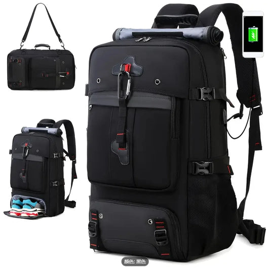 35L Convertible Travel Backpack Duffel – Port, Shoe Compartment, 15.6" L... — View 2
