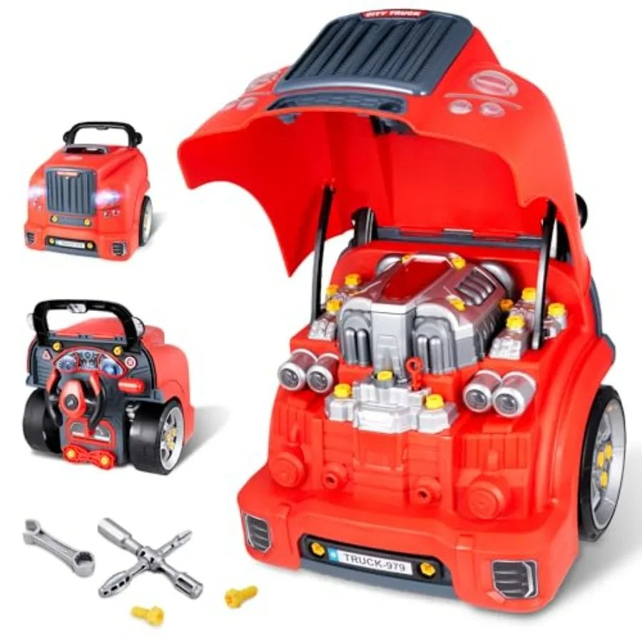 Little Mechanic: 61 - Piece Kids Truck Engine Toy Set, Educational Car Maintenance Play for Ages 3 - 5 Years| Educational STEM Workshop - GiftWave.co