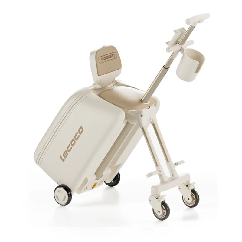 Kids 4-in-1 Detachable Ride-On Trolley Luggage 20" Boarding Suitcase Brake Wheel TSA Lock Boys Girls