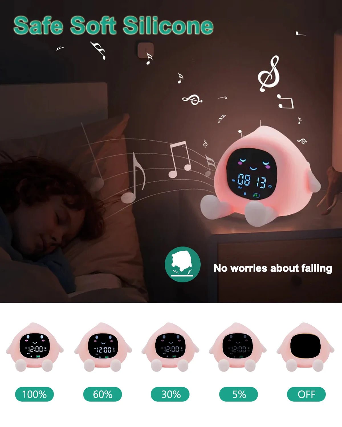 ORIA Kids Alarm Clock – Smart Sleep Training & 9 - Color LED Night Light - GiftWave.co