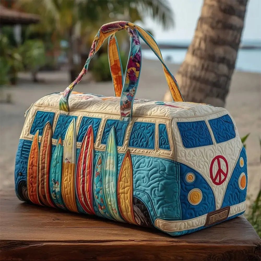 3D Frog Pattern Quilted Duffle Bag – Boho Weekender Travel Bag, Yoga Mat... — View 4
