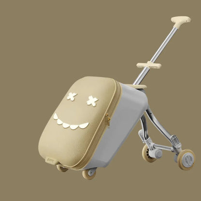 TravelTrek: Foldable Ride - On Trolley Luggage with Brake Wheels for Kids - GiftWave.co