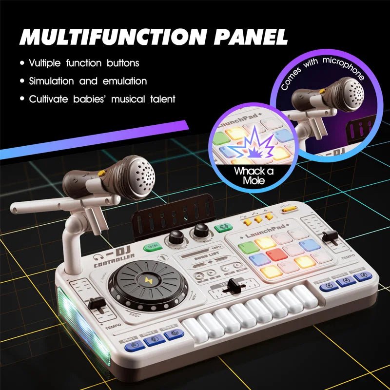 Kids Simulation DJ Mixer Controller | Multifunctional Musical Learning Toy — View 2