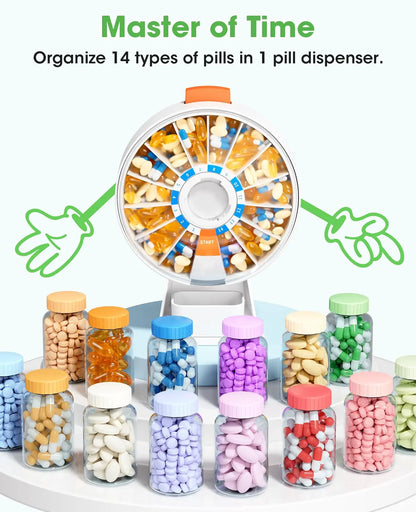 14-Day Smart Pill Organizer – Wall-Mounted & Tabletop Medicine Dispenser... — View 6