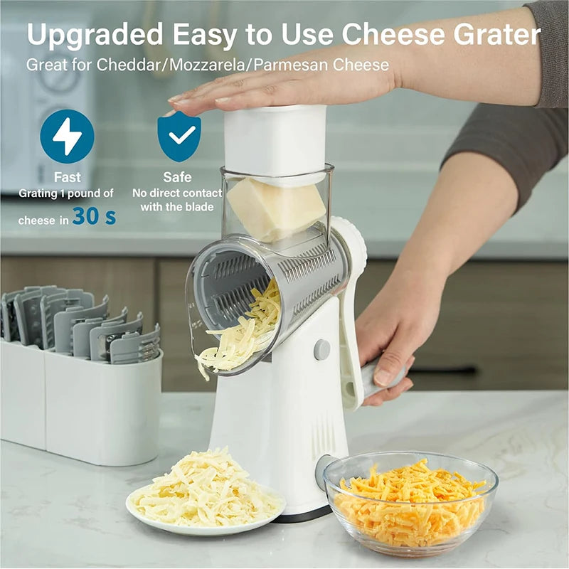 5-in-1 Professional Rotary Grater | Multi-Functional Kitchen Mandoline & Chopper (JT247)