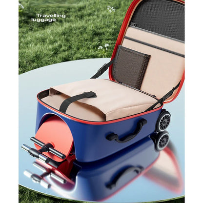 KO-KU Kid’s Multifunctional Detachable Suitcase & Stroller – 20-Inch Ride-On Travel Luggage with Guardrail