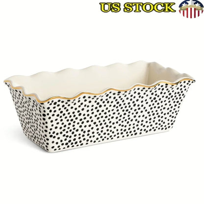 ArtisanBake™ 9-Inch Nonstick Ceramic Loaf Pan | Professional Dot Pattern Bakeware