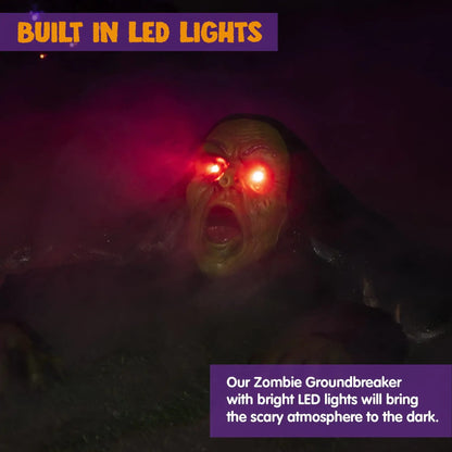Halloween Groundbreaker Zombie Yard Decoration with Sound, Flashing Eyes... — View 3