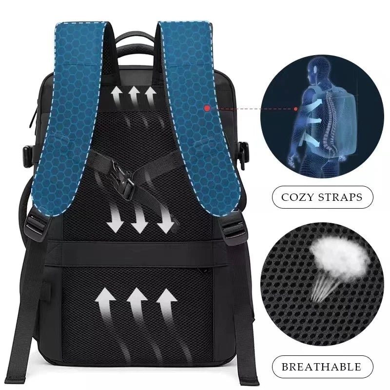 BANGE Travel Backpack Men Business Expandable Large Capacity Laptop Wate... — View 6