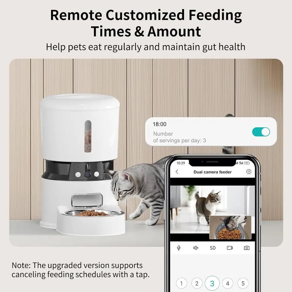 Smart Pet Feeder 4L Automatic Cat & Dog Food Dispenser with Dual HD Came... — View 4