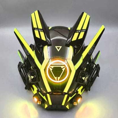 Cyberpunk Helmet Shinobi Mask: Robot Samurai Armor with LED Light — View 21