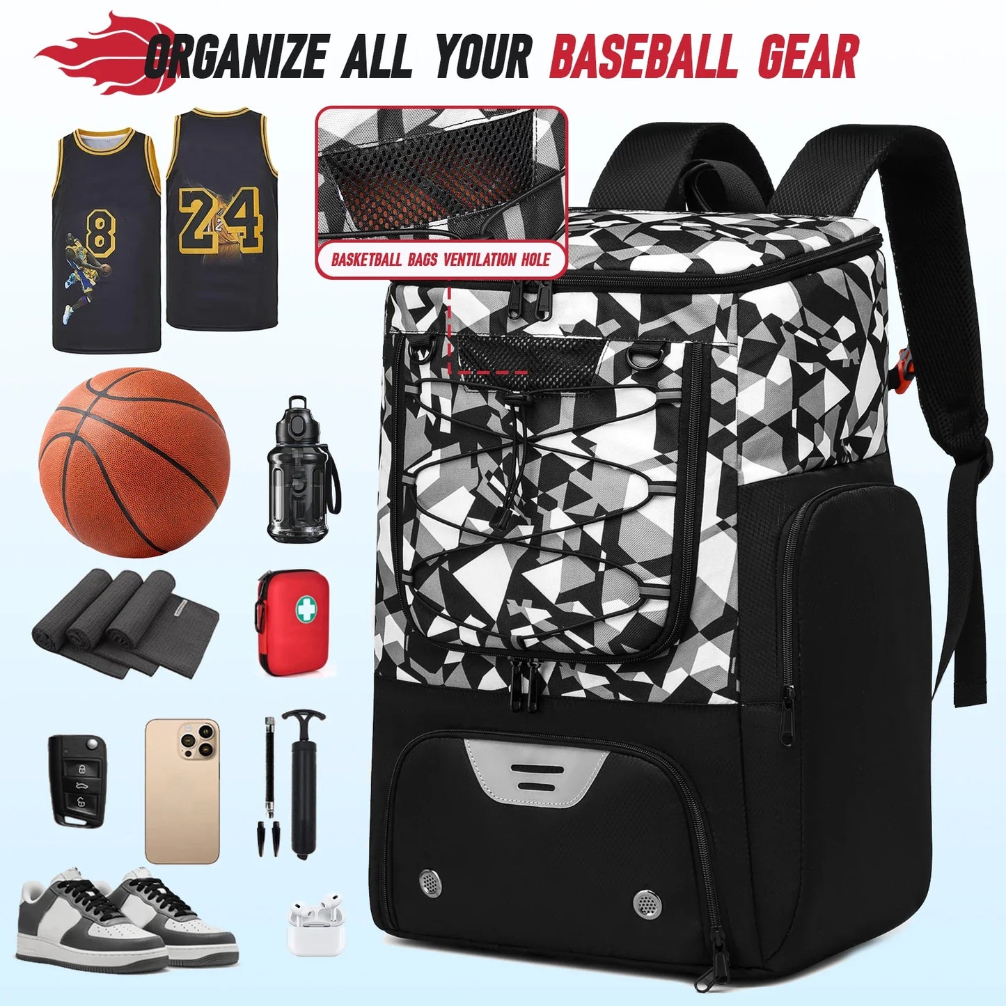 Basketball & Sports Training Backpack with Separate Compartments