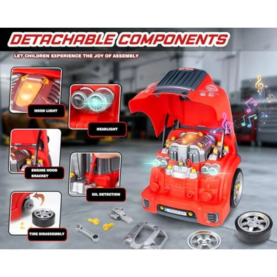 Little Mechanic: 61 - Piece Kids Truck Engine Toy Set, Educational Car Maintenance Play for Ages 3 - 5 Years| Educational STEM Workshop - GiftWave.co