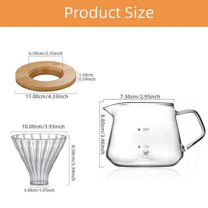 Glass Pour Over Coffee Maker Set - Professional Barista Holiday Gift Kit — View 8