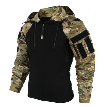 Tactical Camouflage Combat T-Shirt | Wear-Resistant Airsoft & Hunting Apparel