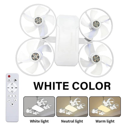 2-in-1 E27 Socket Ceiling Fan Light - Dimmable LED with Remote - 3 Color... — View 8