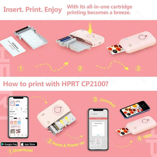 Portable Color Photo Printer 300DPI Wireless 2x3 Inch Travel Picture Pri... — View 2