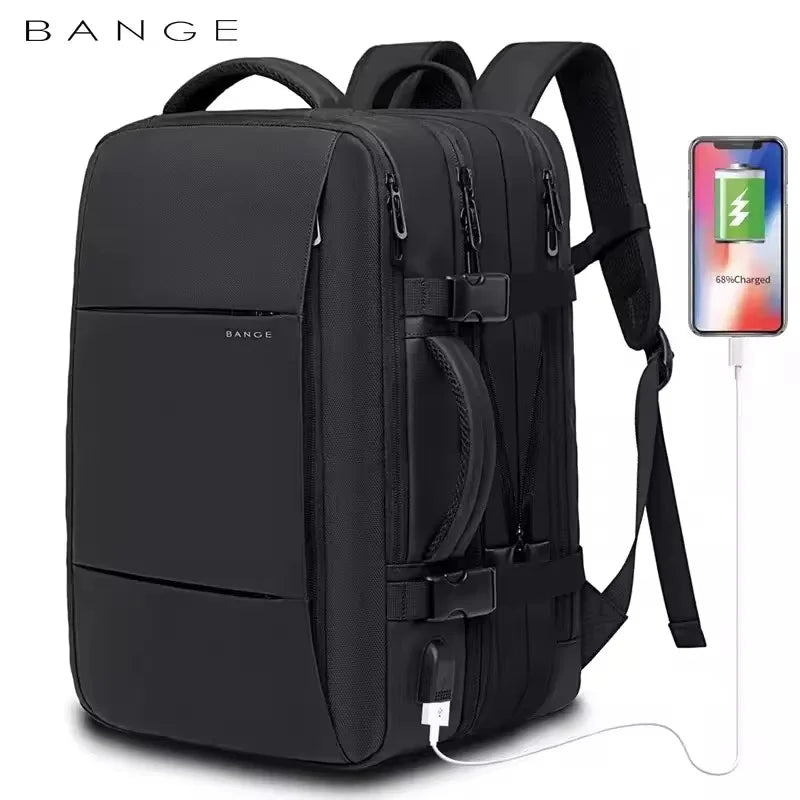 BANGE Travel Backpack Men Business Expandable Large Capacity Laptop Wate... — View 2