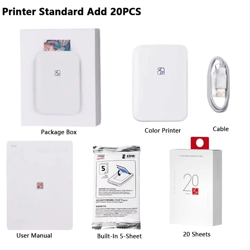Portable Color Photo Printer Bluetooth Mini Mobile Pocket Printer 2x3 In... — View 10