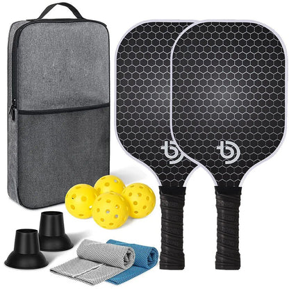 Pickleball Paddles Set 2 Graphite Carbon Fiber USAPA Approved Lightweight Indoor Outdoor All Ages Bag - GiftWave.co