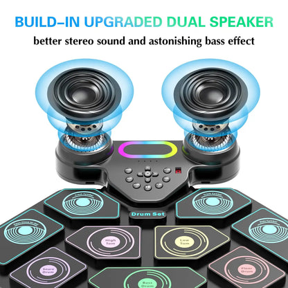 9-Pad Portable Smart Electronic Drum Kit — View 3