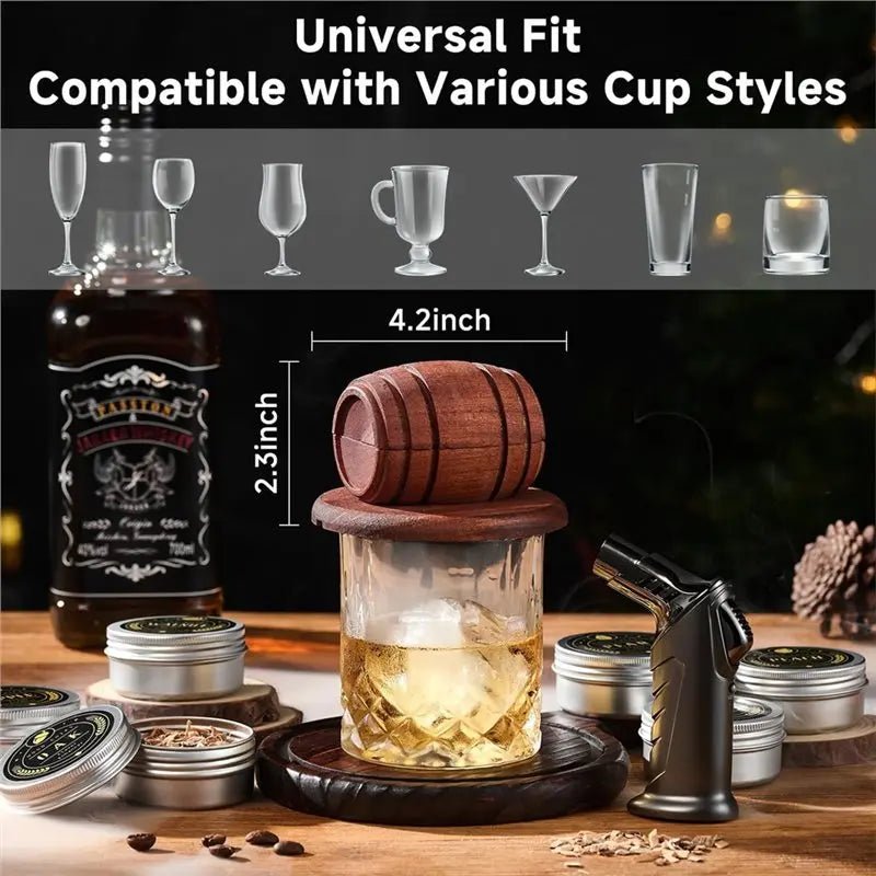 Cocktail Smoker Kit with Torch – Oak Smoke Top, 6 Wood Chip Flavors, Whi... — View 6