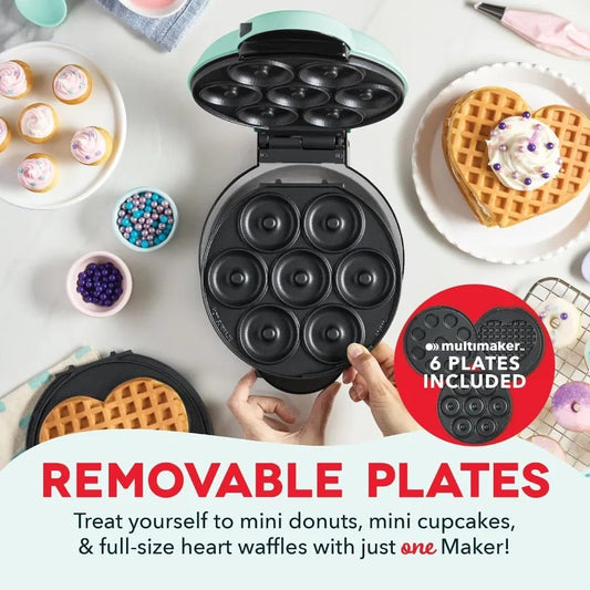 3-in-1 Mini Treat Maker System Donuts Cupcakes Heart Waffles Interchange... — View 2