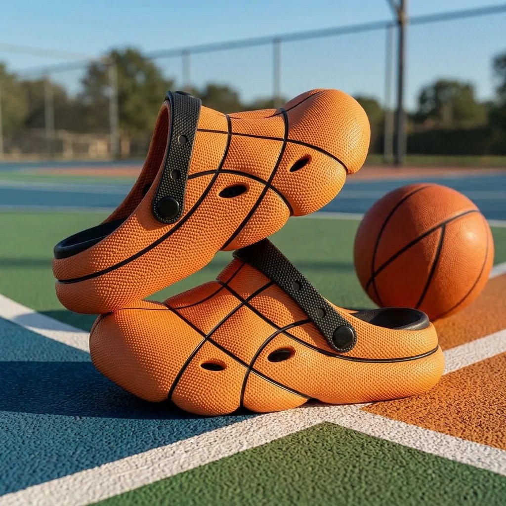 Basketball Design Men's Slides EVA Thick Sole Platform Slippers Sports B... — Gift Idea