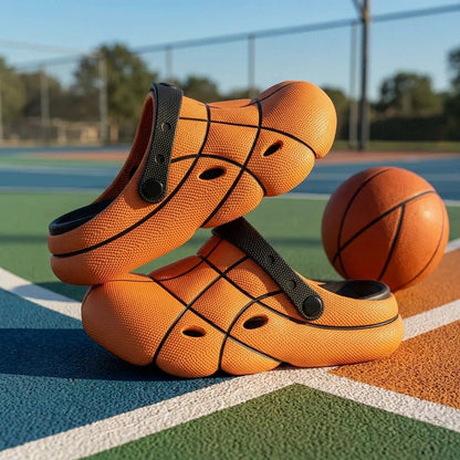 Basketball Design Men's Slides EVA Thick Sole Platform Slippers Sports B... — Gift Idea