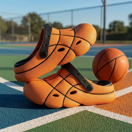 Basketball Design Men's Slides EVA Thick Sole Platform Slippers Sports B... — Gift Idea