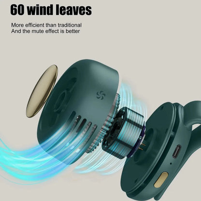 Mini Waist Clip Fan – Portable Wearable 3 - Speed USB - C Rechargeable Belt & Neck Fan, 5H Battery, Hands - Free - GiftWave.co