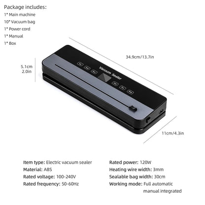 Vacuum Sealer Machine for Food – 65kPa Automatic Food Vacuum Sealer with... — View 3
