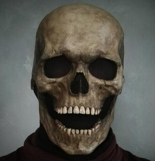 Halloween Movable Jaw Realistic Skull Mask - Best Full Head Latex Cosplay Mask