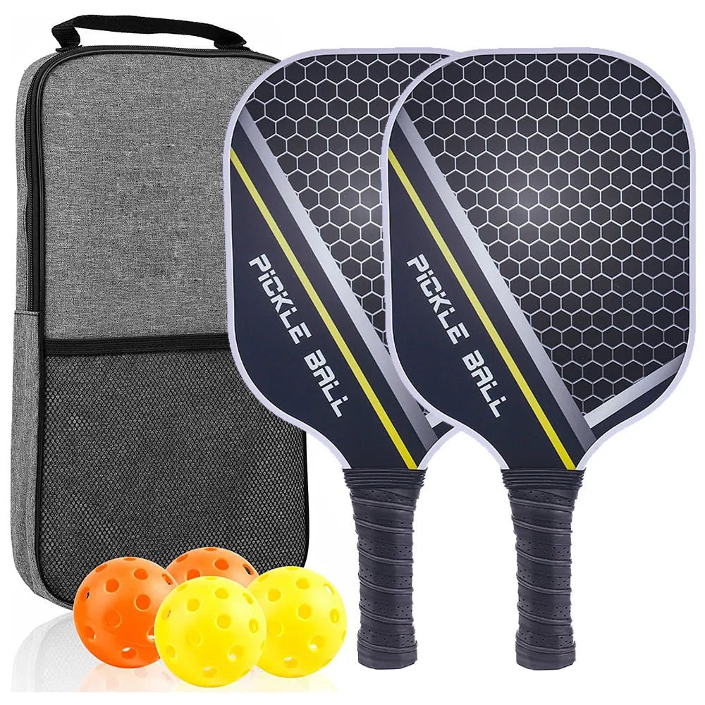 Pickleball Paddles Set 2 Graphite Carbon Fiber USAPA Approved Lightweight Indoor Outdoor All Ages Bag - GiftWave.co