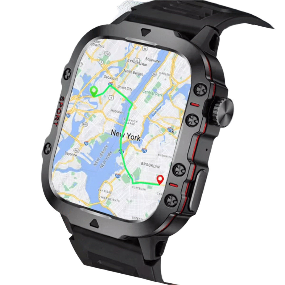 Men's Rugged GPS Smartwatch 1.96" AMOLED Bluetooth Call IP68 MIL - STD - 810H Compass Altimeter 15 Days - GiftWave.co