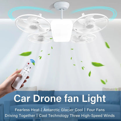 2-in-1 E27 Socket Ceiling Fan Light - Dimmable LED with Remote - 3 Color... — Gift Idea