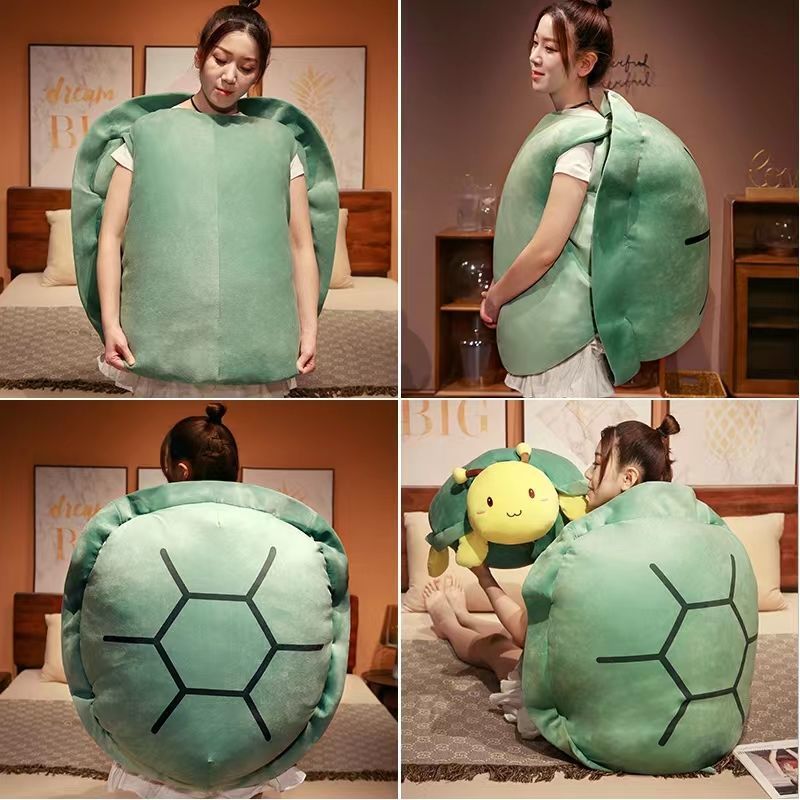 Big Turtle Shell Plush Pillow – Giant Wearable Tortoise Shell Stuffed Cu... — View 7