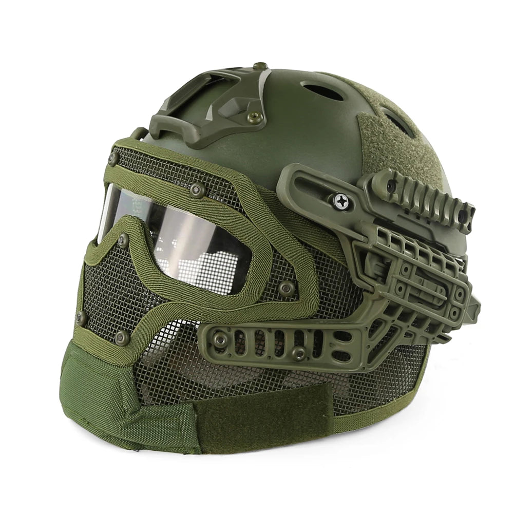 IronGuard™ Full-Protection Tactical Helmet | Integrated Steel Mesh System