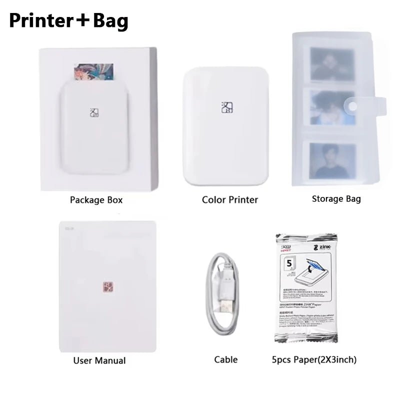 Portable Color Photo Printer Bluetooth Mini Mobile Pocket Printer 2x3 In... — View 9